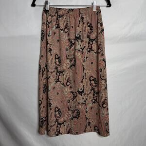 Vintage Skirt Womens Medium Paisley Flowy Cottage Retro Boho